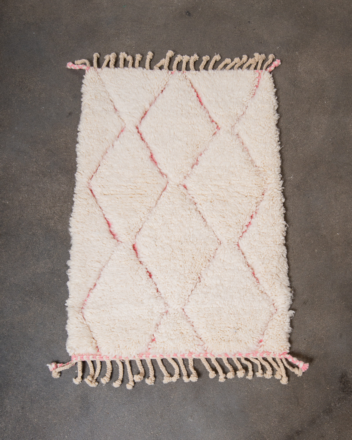 Modern, designer, handcrafted Berber rug from Morocco. Beniourain carpet with beautiful colours and patterns and fluffy wool texture.